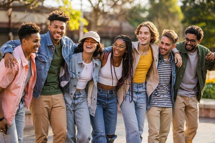 A cheerful group of Nigerian students socialising on a UK university campus - Jeropath International